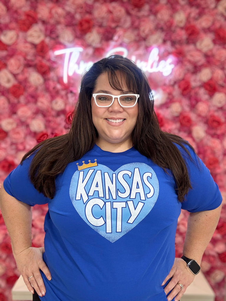 Heart KC Royals Graphic Tee-Graphic Tees-Tres Birdos Graphic Tees-Three Birdies Boutique, Women's Fashion Boutique Located in Kearney, MO