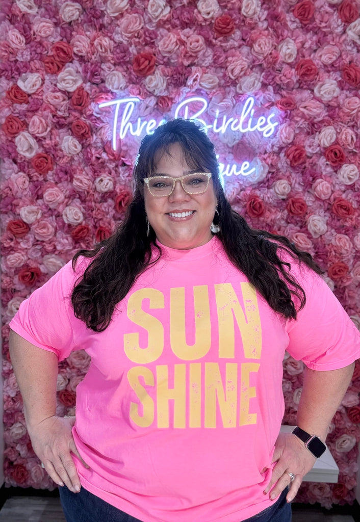 Sun Shine Graphic Tee-Graphic Tees-Tres Birdos Graphic Tees-Three Birdies Boutique, Women's Fashion Boutique Located in Kearney, MO