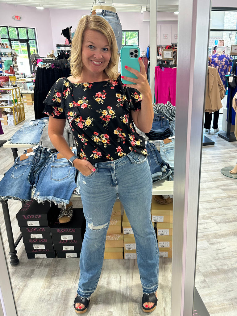 Judy Blue MR Destroy & Released Hem Bootcut-Denim-Judy Blue-Three Birdies Boutique, Women's Fashion Boutique Located in Kearney, MO