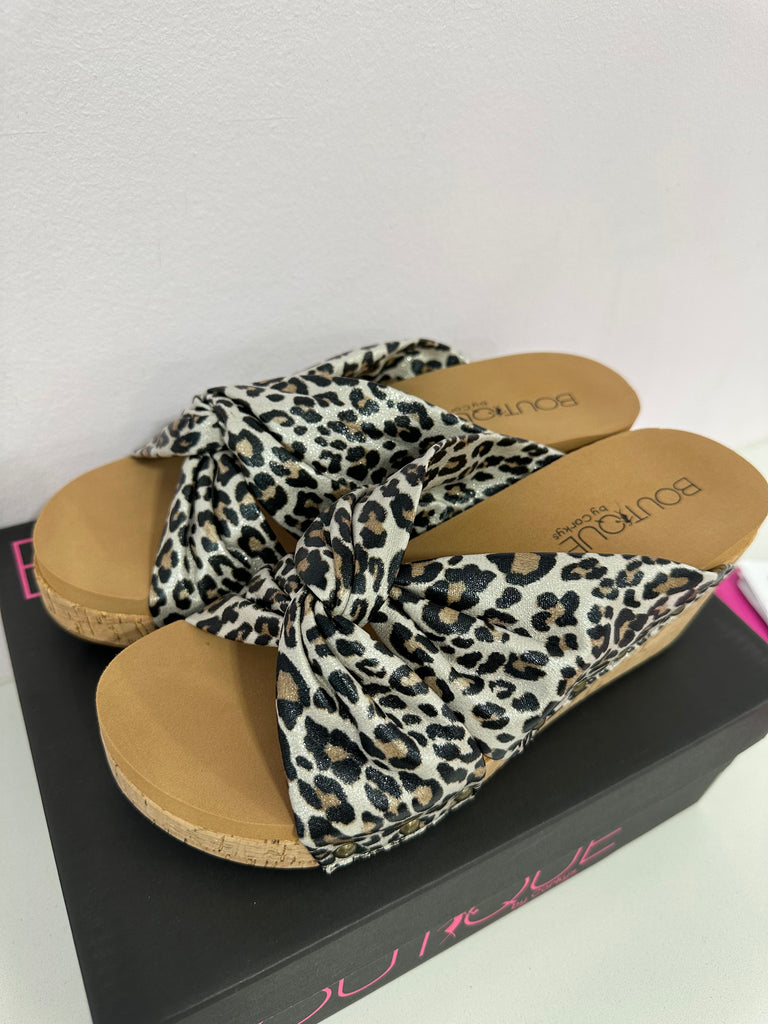Cheerful Wedges in Small Leopard -Wedges-Corkys-Three Birdies Boutique, Women's Fashion Boutique Located in Kearney, MO