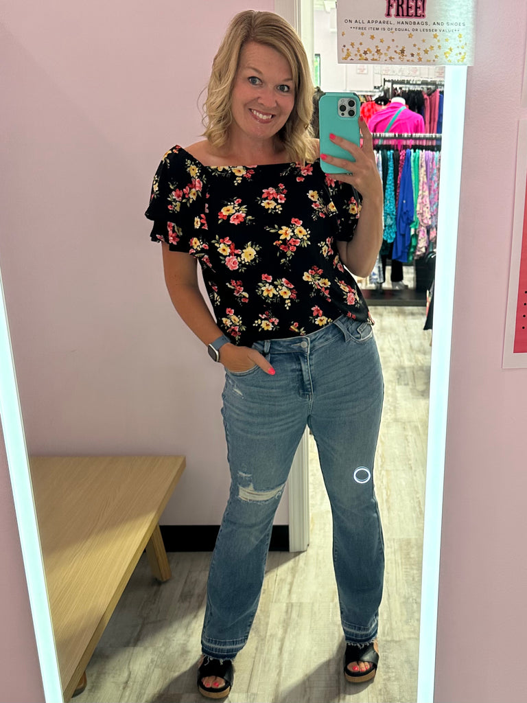 Judy Blue MR Destroy & Released Hem Bootcut-Denim-Judy Blue-Three Birdies Boutique, Women's Fashion Boutique Located in Kearney, MO