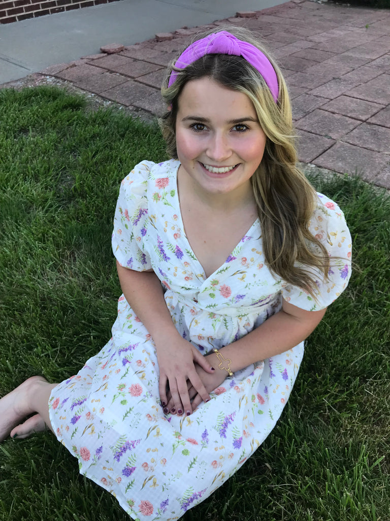 Ivory & Pastel Florals Dress-Shirts & Tops-Shopin LA-Three Birdies Boutique, Women's Fashion Boutique Located in Kearney, MO