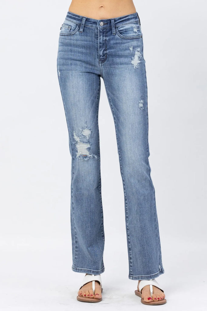 Judy Blue Destroy Bootcut-Denim-Judy Blue-Three Birdies Boutique, Women's Fashion Boutique Located in Kearney, MO