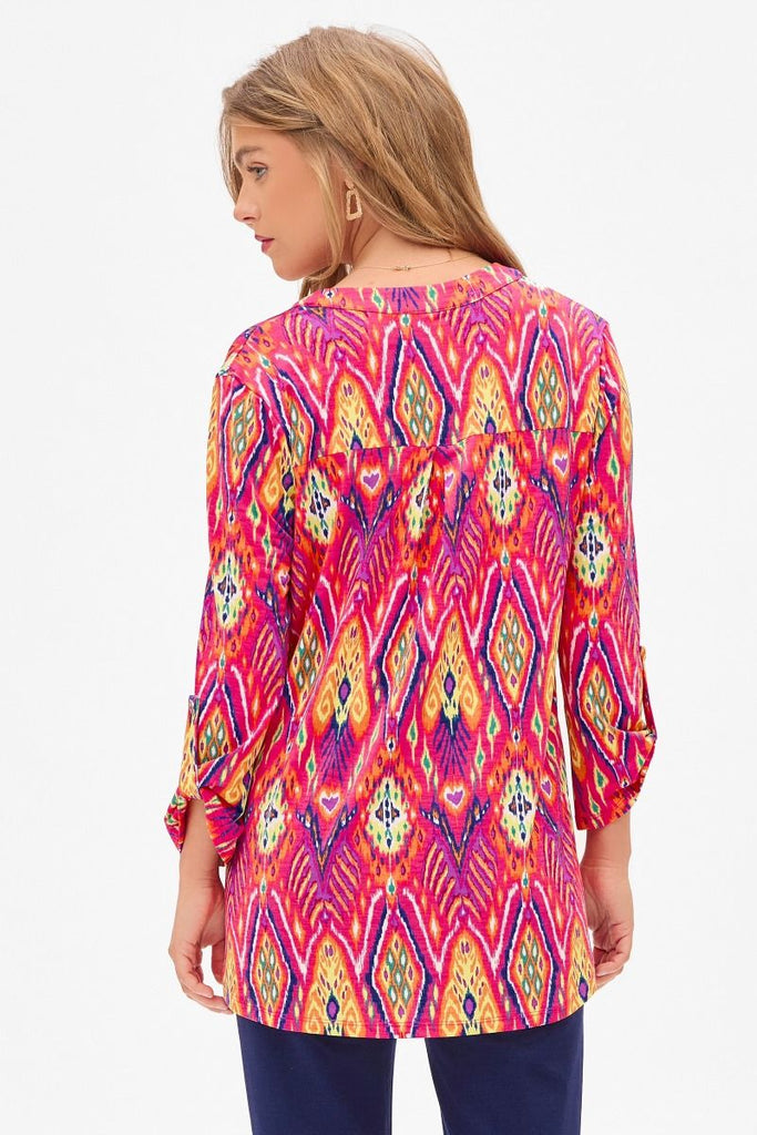 Multi Colored Lizzy Top-Blouse-Dear Scarlett-Three Birdies Boutique, Women's Fashion Boutique Located in Kearney, MO