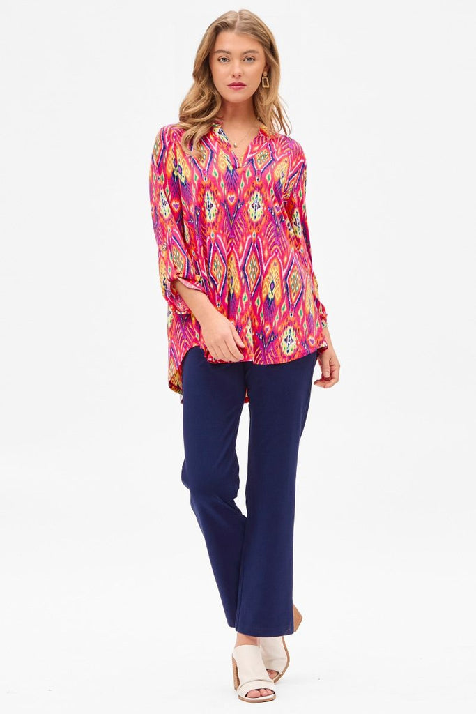 Multi Colored Lizzy Top-Blouse-Dear Scarlett-Three Birdies Boutique, Women's Fashion Boutique Located in Kearney, MO