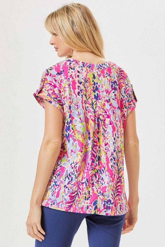 Dolman Short Sleeve Floral Top-Blouse-Dear Scarlett-Three Birdies Boutique, Women's Fashion Boutique Located in Kearney, MO