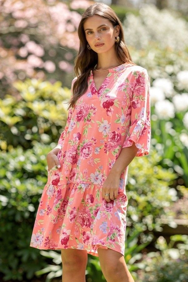 Lizzy Dress Coral { product_type }}