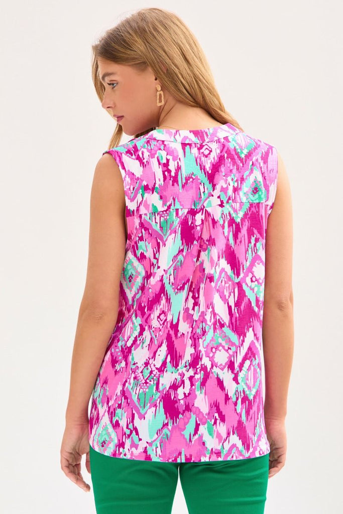 Pink Lizzy Sleeveless Top-Shirts & Tops-Dear Scarlett-Three Birdies Boutique, Women's Fashion Boutique Located in Kearney, MO