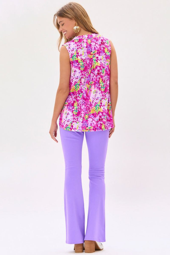 Magenta Lizzy Sleeveless Top-Shirts & Tops-Dear Scarlett-Three Birdies Boutique, Women's Fashion Boutique Located in Kearney, MO