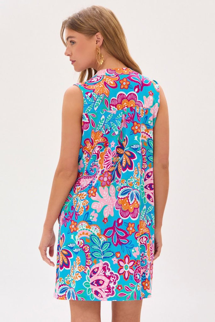 Light Blue Floral Lizzy Dress-Dresses-Dear Scarlett-Three Birdies Boutique, Women's Fashion Boutique Located in Kearney, MO