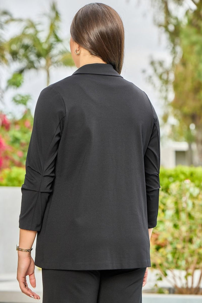 Solid Black Blazer-Blazers-Dear Scarlett-Three Birdies Boutique, Women's Fashion Boutique Located in Kearney, MO