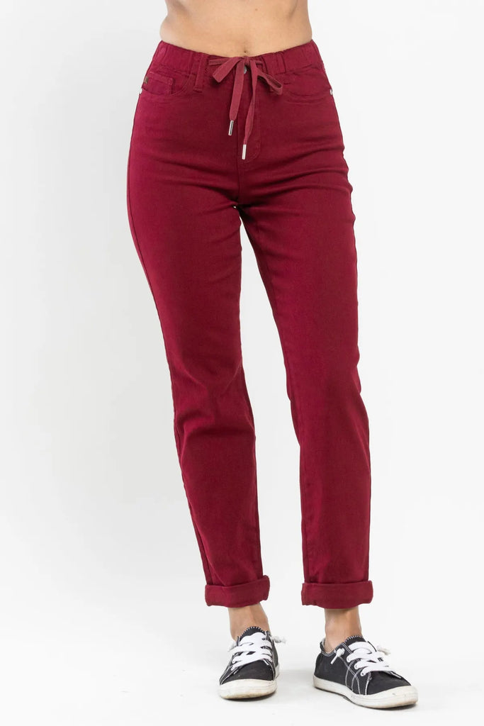 Judy Blue Scarlett Joggers-Denim-Judy Blue-Three Birdies Boutique, Women's Fashion Boutique Located in Kearney, MO