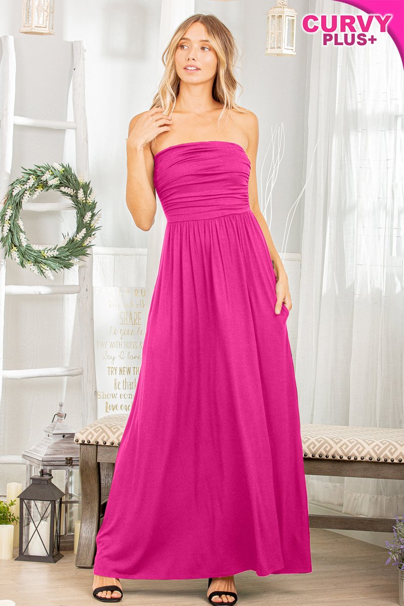 Strapless Maxi Dress-Maxi Dresses-HEIMISH-Three Birdies Boutique, Women's Fashion Boutique Located in Kearney, MO