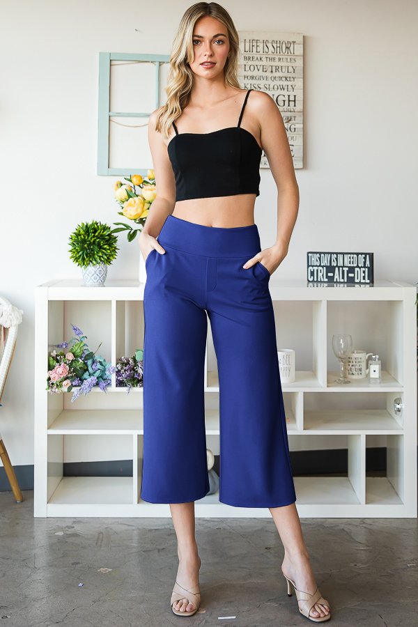 Crop Wide Leg Dress Pants { product_type }}