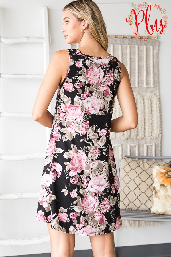 Coming Up Roses Little Black Dress-Dresses-HEIMISH-Three Birdies Boutique, Women's Fashion Boutique Located in Kearney, MO