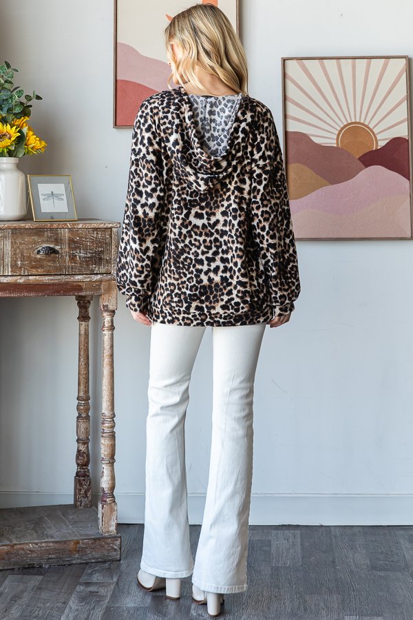 Leopard Print Hoodie-Shirts & Tops-Heimish-Three Birdies Boutique, Women's Fashion Boutique Located in Kearney, MO