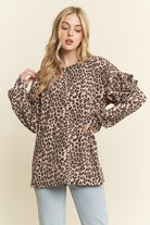 Ruffle Sleeve Leopard Top { product_type }}