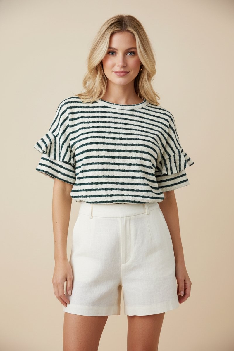 Stripe Knit Top-Shirts & Tops-Heimish-Three Birdies Boutique, Women's Fashion Boutique Located in Kearney, MO