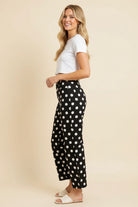 Polka Dot High Rise Straight Leg Pants { product_type }}