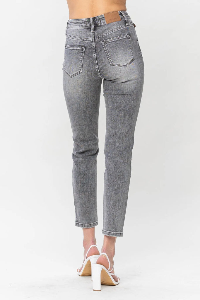 Judy Blue Stone Wash Grey Slim Fit-Denim-Judy Blue-Three Birdies Boutique, Women's Fashion Boutique Located in Kearney, MO