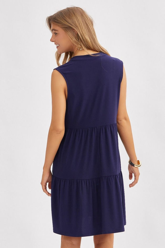 Tiered V-Neck Liz Dress-Dresses-Dear Scarlett-Three Birdies Boutique, Women's Fashion Boutique Located in Kearney, MO