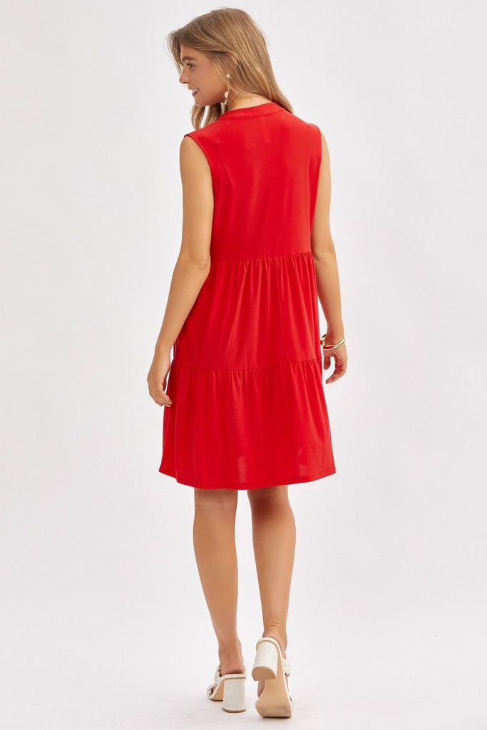 Tiered V-Neck Liz Dress-Dresses-Dear Scarlett-Three Birdies Boutique, Women's Fashion Boutique Located in Kearney, MO
