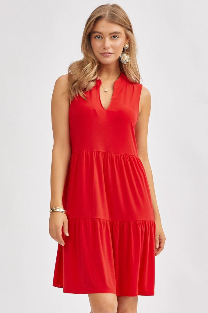 Tiered V-Neck Liz Dress-Dresses-Dear Scarlett-Three Birdies Boutique, Women's Fashion Boutique Located in Kearney, MO