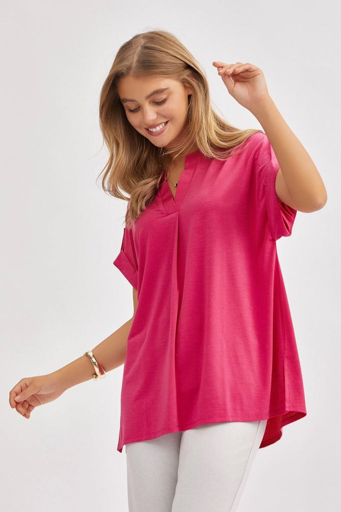 V-Neck Dolman Sleeve Blouse-Blouse-Dear Scarlett-Three Birdies Boutique, Women's Fashion Boutique Located in Kearney, MO