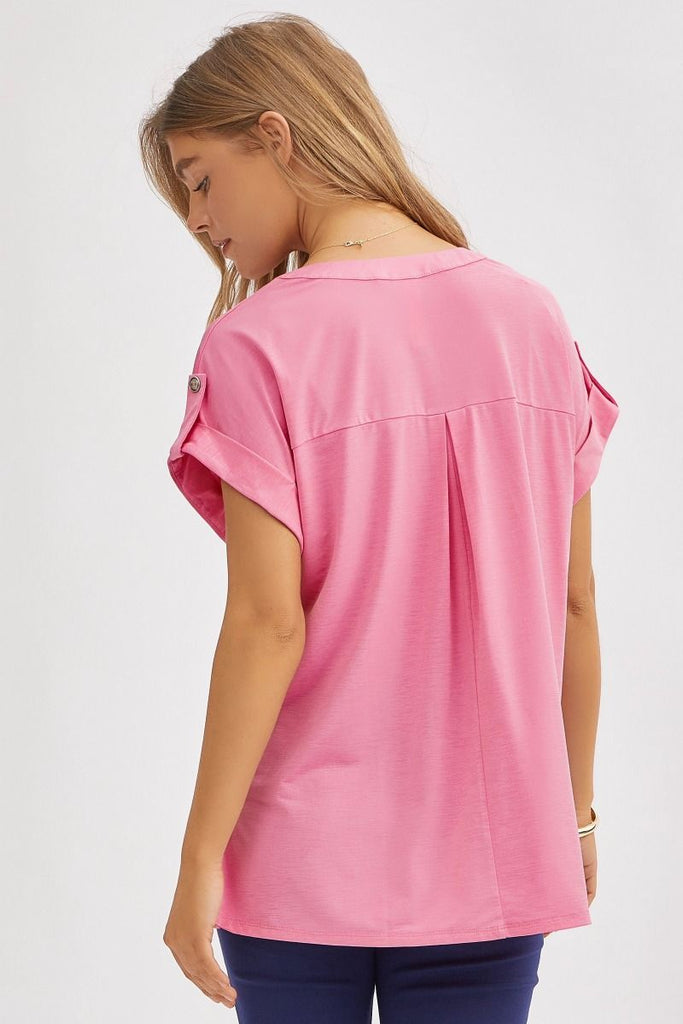 V-Neck Dolman Sleeve Blouse-Blouse-Dear Scarlett-Three Birdies Boutique, Women's Fashion Boutique Located in Kearney, MO