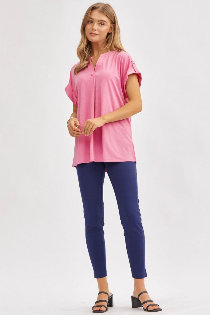 V-Neck Dolman Sleeve Blouse-Blouse-Dear Scarlett-Three Birdies Boutique, Women's Fashion Boutique Located in Kearney, MO