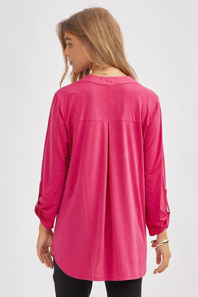 Solid Dressy Blouse-Blouse-Dear Scarlett-Three Birdies Boutique, Women's Fashion Boutique Located in Kearney, MO