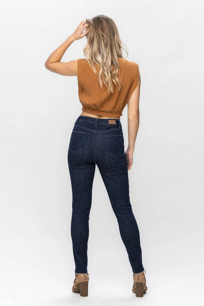 Judy Blue Tummy Control Raw Hem Skinny