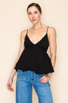 Black Peplum Tank Top { product_type }}
