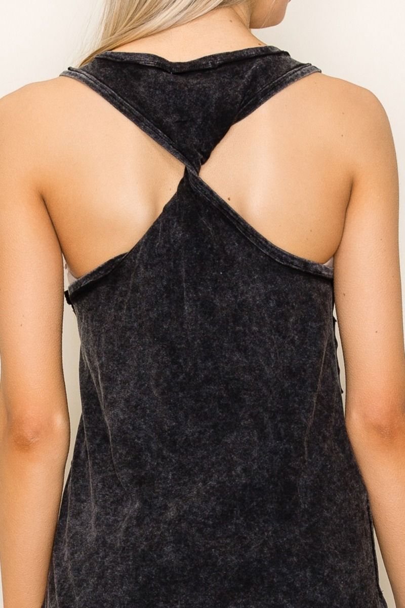 Black Racerback Tank Top-Shirts & Tops-White Birch-Three Birdies Boutique, Women's Fashion Boutique Located in Kearney, MO