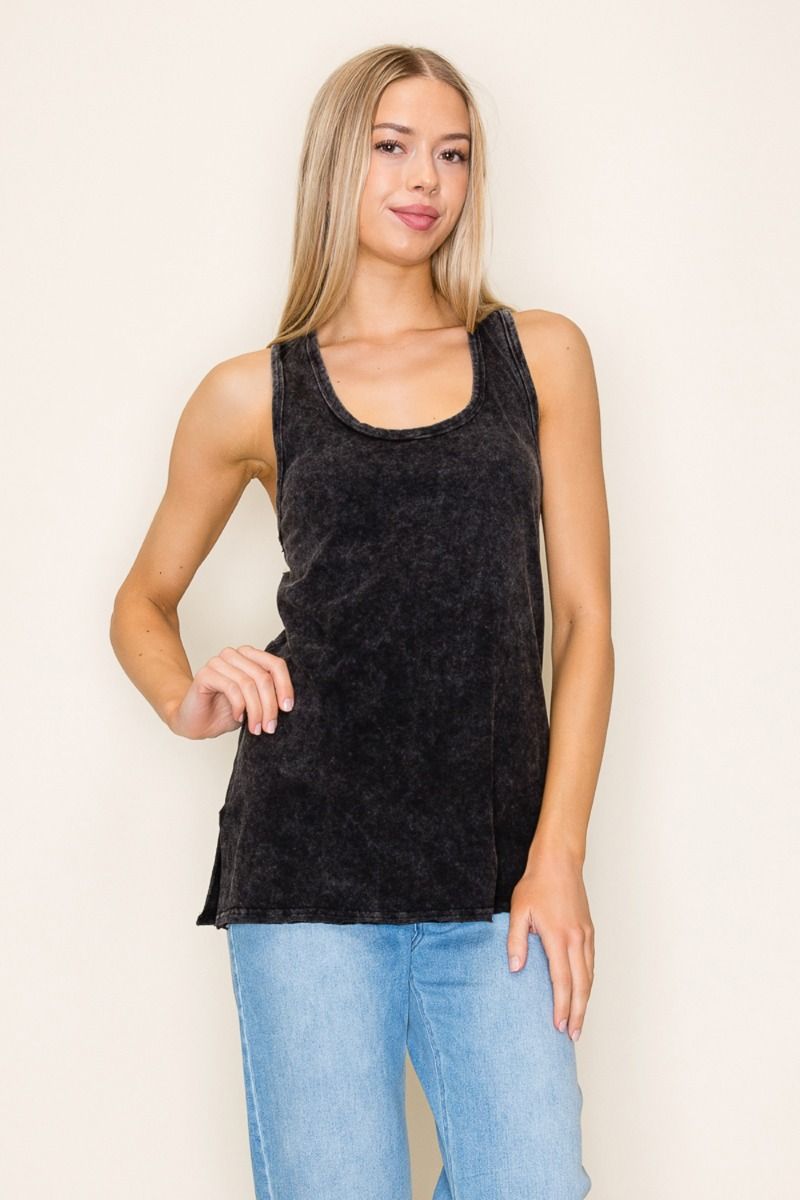 Black Racerback Tank Top-Shirts & Tops-White Birch-Three Birdies Boutique, Women's Fashion Boutique Located in Kearney, MO