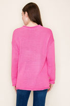 Pink Solid Knit Sweater { product_type }}