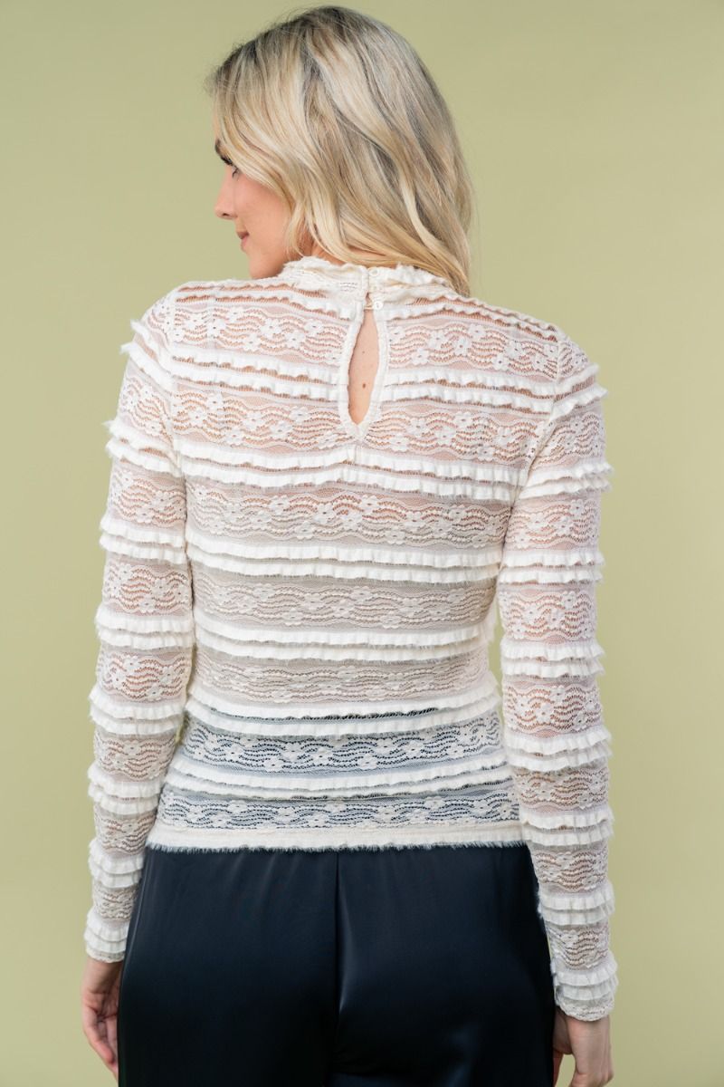 Ivory Long Sleeve Knit Top { product_type }}