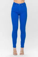 Judy Blue Cobalt Blue Garment Dyed Skinny-Denim-Judy Blue-Three Birdies Boutique, Women's Fashion Boutique Located in Kearney, MO