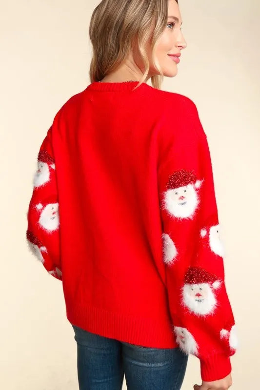 Santa Sweater-Outerwear-Haptics-Three Birdies Boutique, Women's Fashion Boutique Located in Kearney, MO