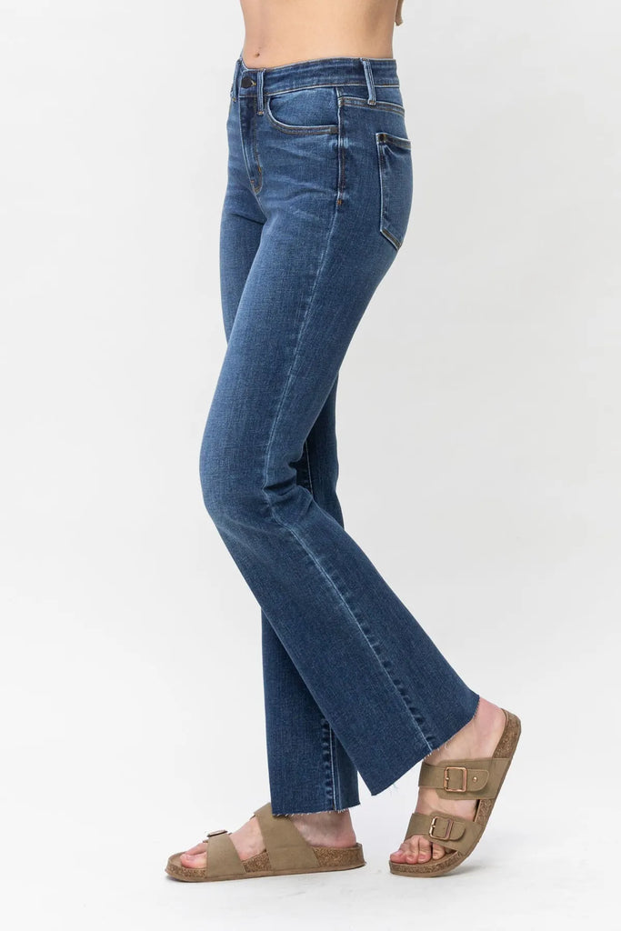 Judy Blue Contrast Wash Bootcut-Denim-Judy Blue-Three Birdies Boutique, Women's Fashion Boutique Located in Kearney, MO