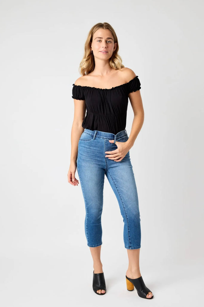 Judy Blue HW Cool Denim Pull On Capri