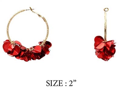 Red Acrylic Round Multi Layered 2" Earring-Accessories-What's Hot-Three Birdies Boutique, Women's Fashion Boutique Located in Kearney, MO