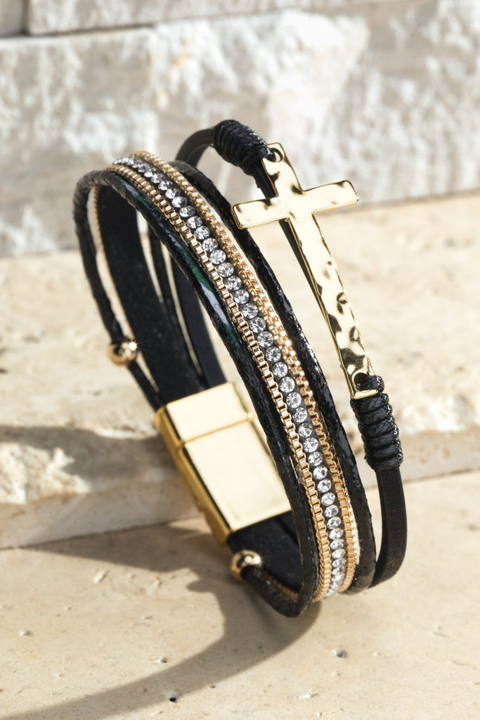Magnetic Cross Bracelet-Bracelets-Urbanista-Three Birdies Boutique, Women's Fashion Boutique Located in Kearney, MO