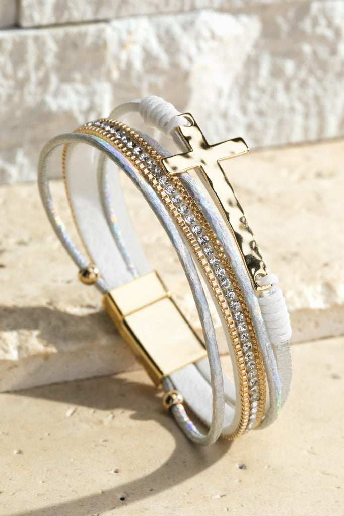 Magnetic Cross Bracelet-Bracelets-Urbanista-Three Birdies Boutique, Women's Fashion Boutique Located in Kearney, MO