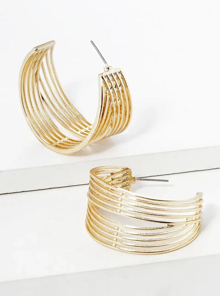 Open Hoop Earrings: Gold-Jewelry-Wild Honey-Three Birdies Boutique, Women's Fashion Boutique Located in Kearney, MO
