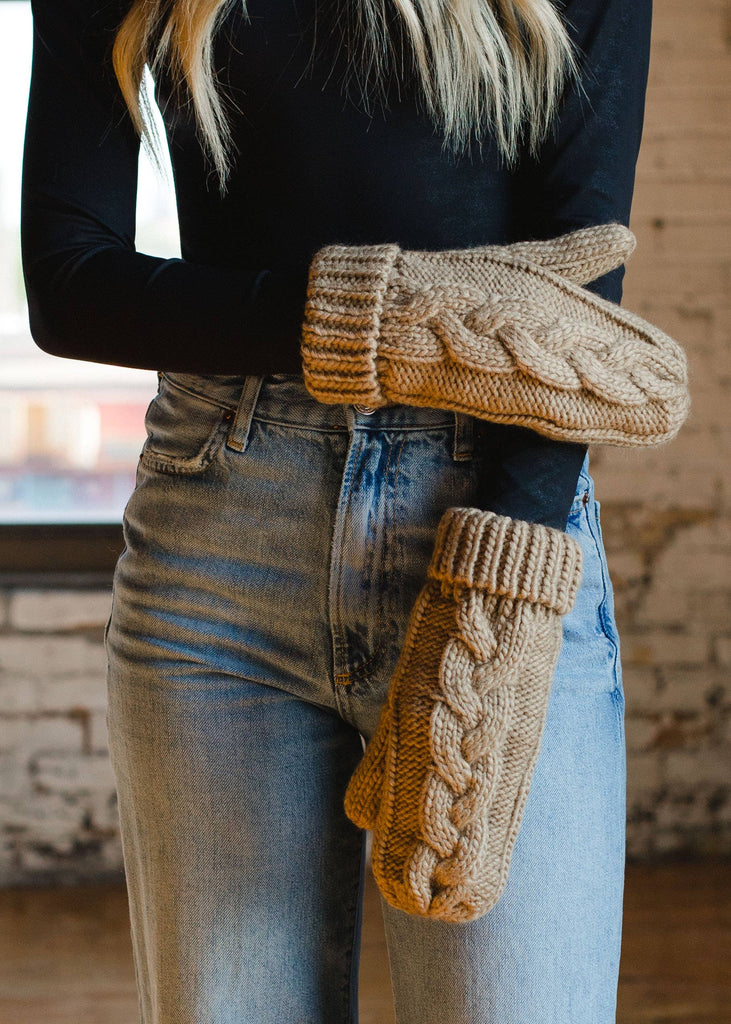 Braided Mittens-Gloves & Mittens-Panache Apparel Co.-Three Birdies Boutique, Women's Fashion Boutique Located in Kearney, MO