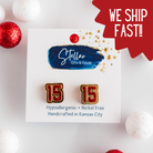 Red Glitter & Gold Mirror 15 Studs KC Football Mahomes { product_type }}