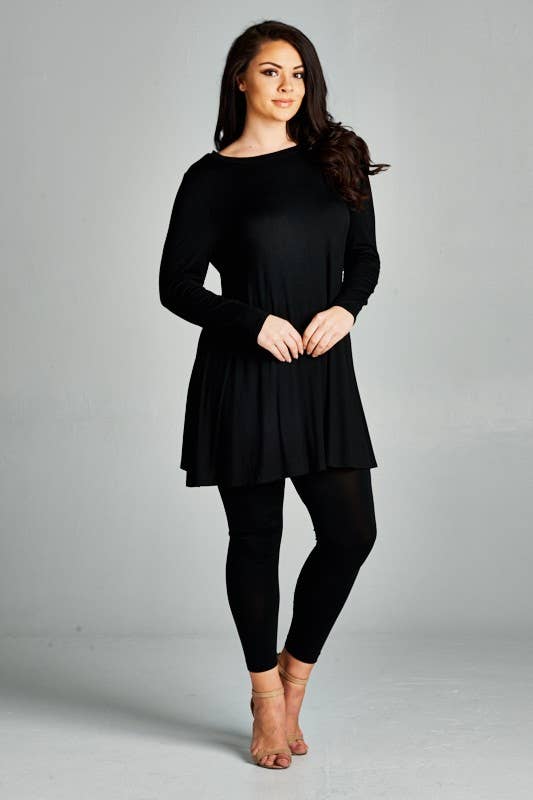 Jersey Open Back Tunic Top-Shirts & Tops-Emerald Collection-Three Birdies Boutique, Women's Fashion Boutique Located in Kearney, MO
