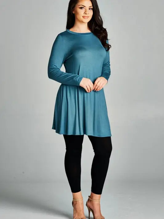 Jersey Open Back Tunic Top-Shirts & Tops-Emerald Collection-Three Birdies Boutique, Women's Fashion Boutique Located in Kearney, MO