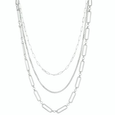 Silver Multi Way Triple Layered Necklace-Accessories-What's Hot-Three Birdies Boutique, Women's Fashion Boutique Located in Kearney, MO